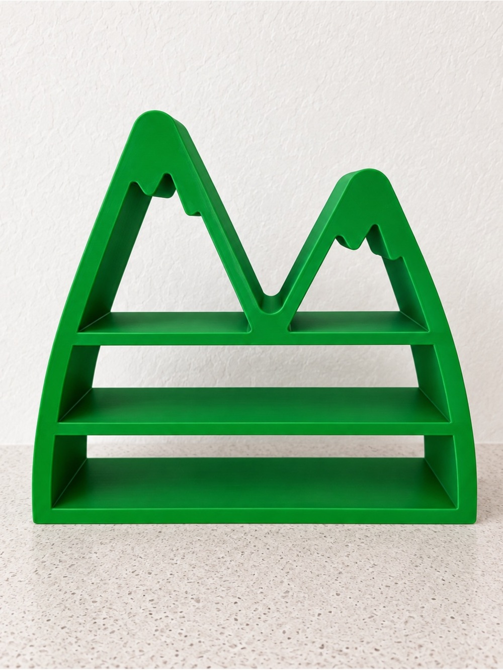 Green Mountain-Shaped Wall Shelf - Decorative Organizer